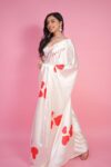 Customised Heart Satin One Minute Satin Saree