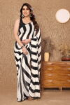 Black and White Silk Ready to Wear Saree