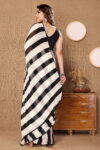 Black and White Silk Ready to Wear Saree